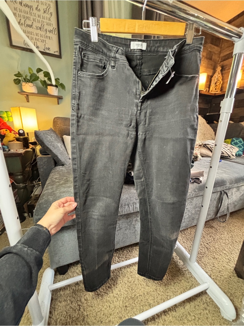 Kensie Black Washed Skinny Jeans